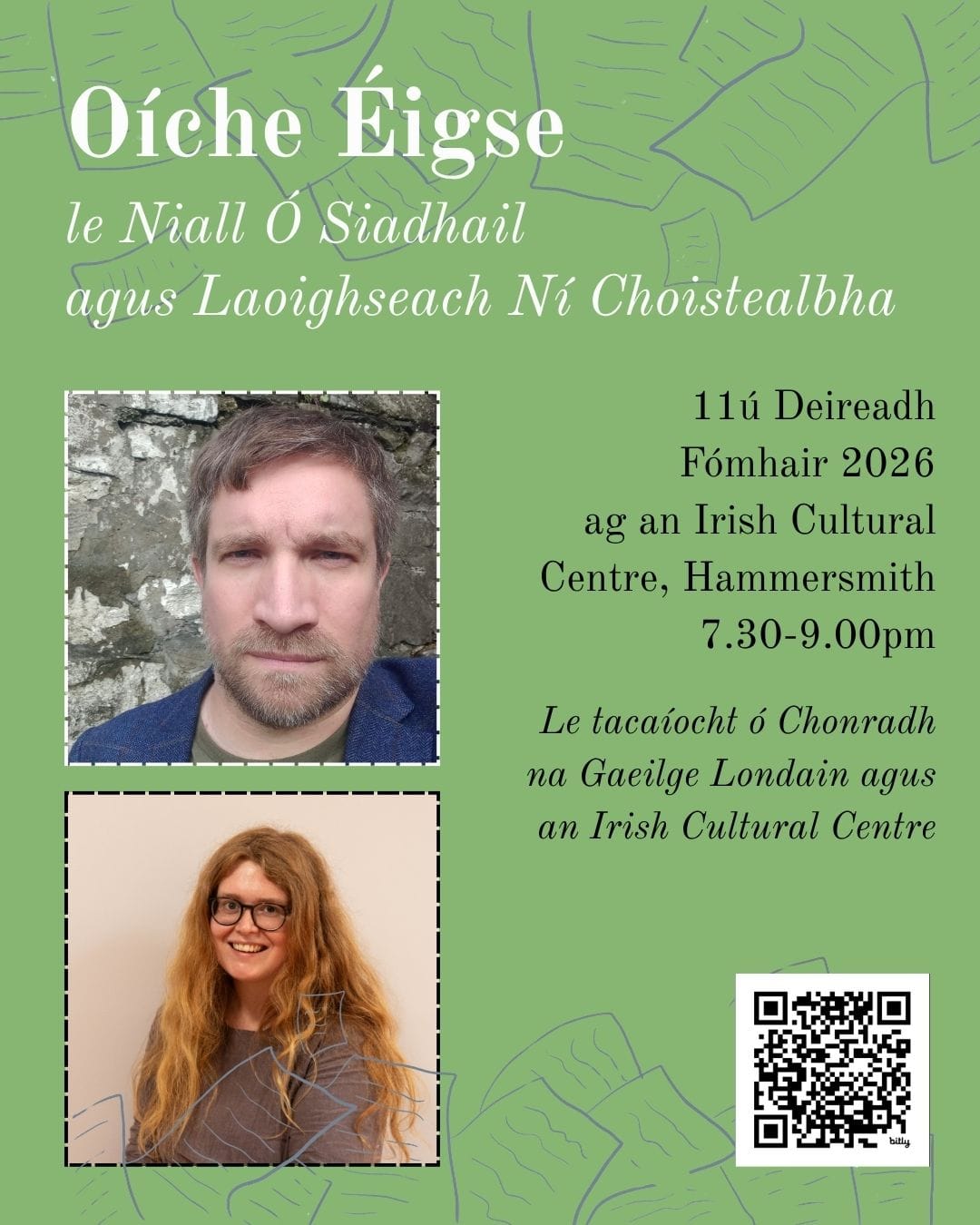 Oíche Éigse / An Evening of Poetry and Storytelling Oíche Éigse / An Evening of Poetry and Storytelling